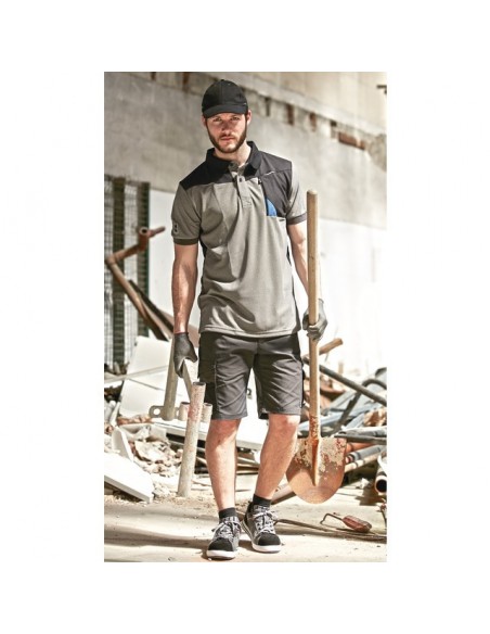 BERMUDA DE TRAVAIL 9 POCHES HUGUES GRIS/NOIR 48