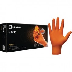 GANTS NITRILE EPAIS GOGRIP ORANGE BOITE 50 8-9 MERCATOR