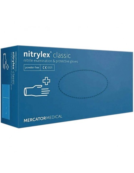 GANTS NITRILE NON POUDRES BLEU BOITE 100 9-10 MERCATOR