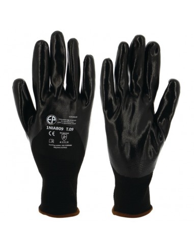 GANTS POLYESTER NOIR ENDUITS NITRILE T10