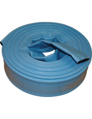 TUYAU PLAT FLAT 7 PVC BLEU 75 MM  BLEU ROULEAU 25M