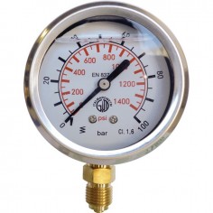MANOMETRE GLYCERINE 63 MM 0/100 BAR RADIALE 1/4