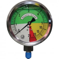 MANOMETRE GLYCERINE 63 MM 0/5-5/25 BAR RADIALE 1/4