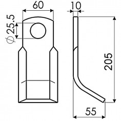 FLEAU Y 60X10X205 D25 2