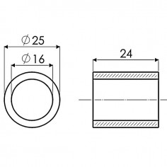 ENTRETOISE DIA 16X25 LG24 2