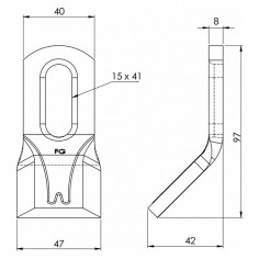 COUTEAU DE DEBROUSSAILEUSE RENFORCE 40X8X97 MM TROU 15X41MM FG000133 FORGES GORCE 2