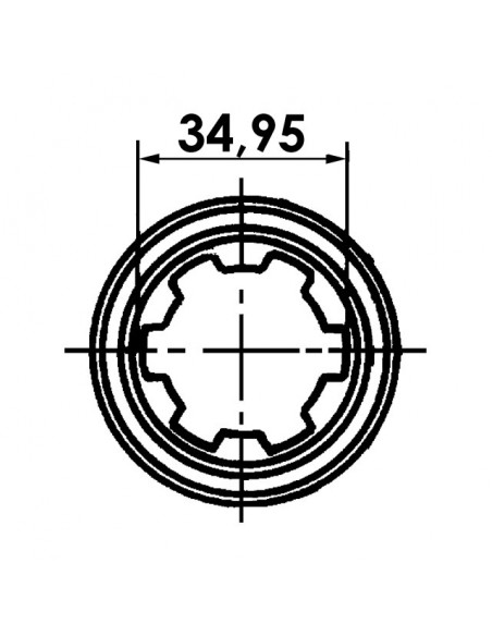 MACHOIRE EXTREMITE 13/8 6C 32X76 VERROU A POUSSOIR