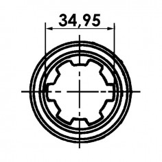 MACHOIRE EXTREMITE 13/8 6C 34X106 2