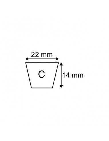 COURROIE TRAPEZOIDALE LISSE C144 - 22X14X3711