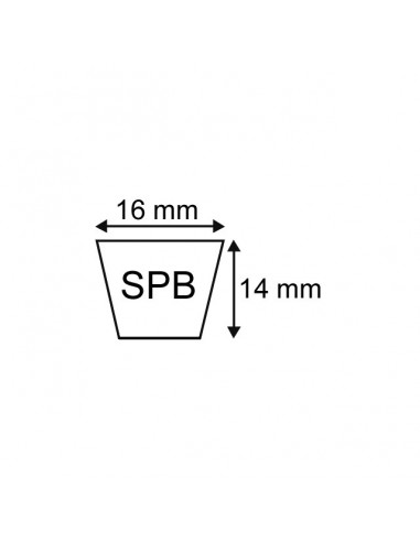 COURROIE TRAPEZOIDALE LISSE SPB1280 - 16X14X1280