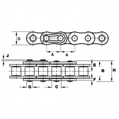 CHAINE SIMPLE ISO 08B1 12 2