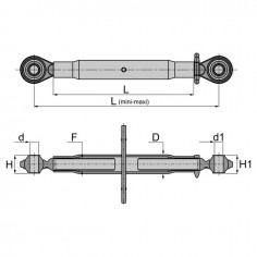 BARRE DE POUSSEE MECANIQUE ROTULE-ROTULE LG 665-920 CAT2 2