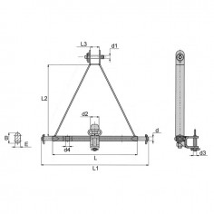 TRIANGLE D'ATTELAGE LG 506 3 TROUS CAT1 2