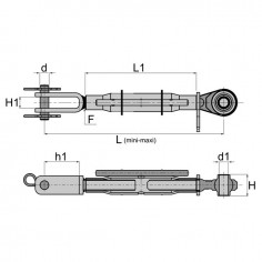 CHANDELLE DE BRAS DE RELEVAGE LG 410-565 CHAPE/ROTULE 2