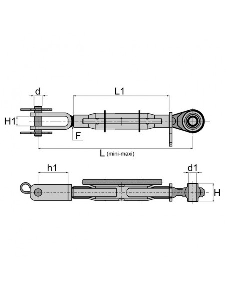 CHANDELLE DE BRAS DE RELEVAGE LG 410-565 CHAPE/ROTULE