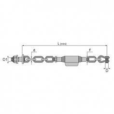 STABILISATEUR A CHAINE 12 MM 16X2 LG 520 MM TYPE FIAT 2