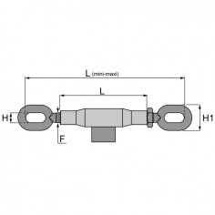 TENDEUR POUR STABILISATEUR A CHAINE 20 MM LG 280-350 2