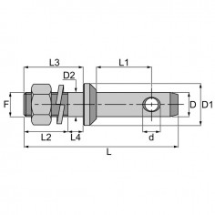 AXE D'ATTELAGE SIMPLE A VISSER 22-20 FILETAGE 18X1 2