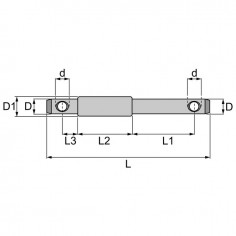 AXE D'ATTELAGE DOUBLE 19-25-19 2