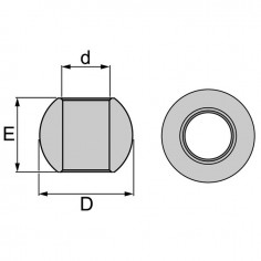 ROTULE RENFORCEE INFERIEURE CATEGORIE 1 22X44 LG 35MM 2