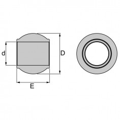 ROTULE RENFORCEE SUPERIEURE CATEGORIE 1 19X38 LG 44MM 2