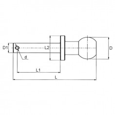 ROTULE DROITE AXE LISSE L98MM BOULE 50MM 2