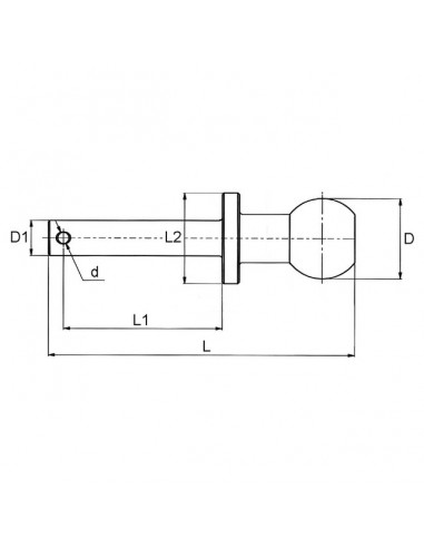 ROTULE DROITE AXE LISSE L98MM BOULE 50MM