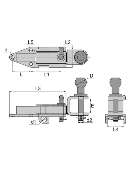 CHAPE D'ATTELAGE COULISSANTE POUR MICRO TRACTEUR