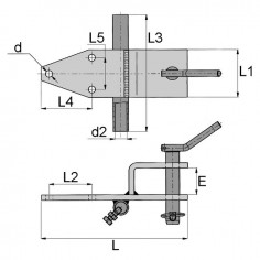 CHAPE D'ATTELAGE SIMPLE AVEC TUBE ET AXE A POIGNEE POUR MICRO TRACTEUR LG295MM 2