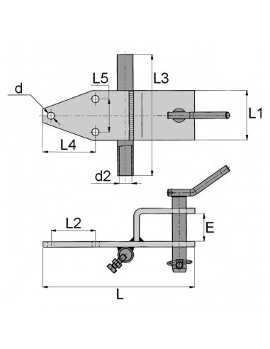CHAPE D'ATTELAGE SIMPLE AVEC TUBE ET AXE A POIGNEE POUR MICRO TRACTEUR LG295MM