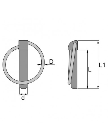 GOUPILLE CLIPS ZINGUEE 6 X 45 MM (SACHET DE 25)