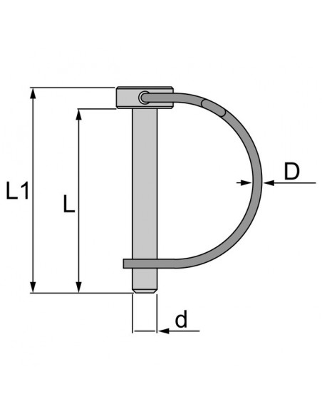 GOUPILLE A ARCEAU CARRE D.8MM LG.70MM