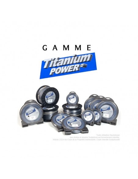 Fil débroussailleuse Titanium ®. Carré. Bobine : 2.5 mm x 191 m