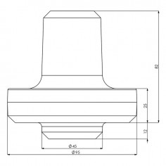 PITON ATTELAGE A SOUDER  Ø 45 FORGE ESTAMPE 2