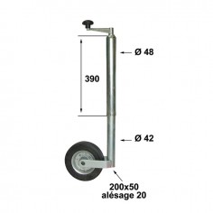 ROUE JOCKEY SANS BRIDE 48 MM ROUE 200 MM 2