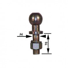 ROTULE DROITE FILETEE 24 MM LG70 MM BOULE 50 MM 2
