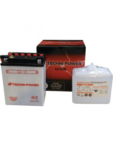 BATTERIE TYPE 12N14-3A + A DROITE AVEC PACK ACIDE