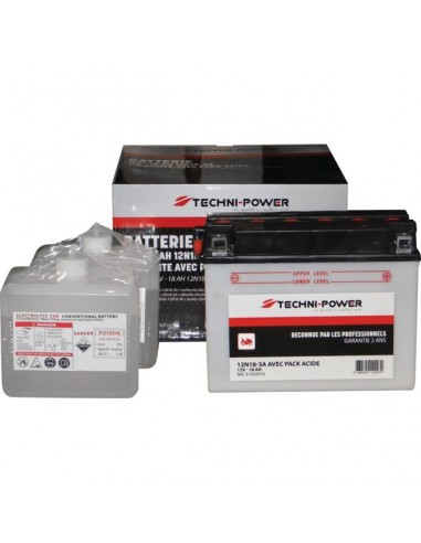 BATTERIE TYPE 12N18-3A + A DROITE AVEC PACK ACIDE