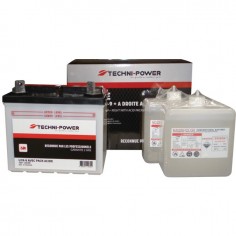 BATTERIE TYPE U1R-9 + A DROITE AVEC PACK ACIDE