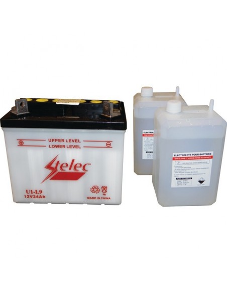 BATTERIE TYPE U1-9 + A GAUCHE AVEC PACK ACIDE