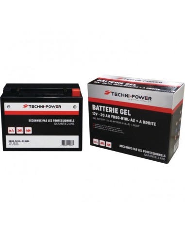 BATTERIE GEL 20AH TYPE  YB50-N18L-A2 / 12N18-3A + A DROITE