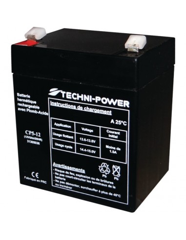BATTERIE GEL 5 AH TYPE CP5-12  + A GAUCHE