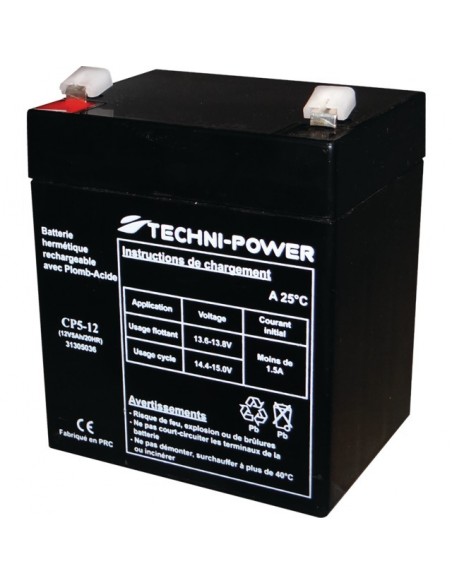 BATTERIE GEL 5 AH TYPE CP5-12  + A GAUCHE