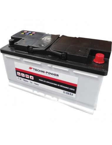 BATTERIE 12V 100AH DECHARGE LENTE + A DROITE TECHNI POWER