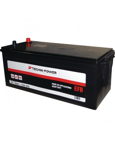 BATTERIE 12V 185AH 1100A + A GAUCHE EFB HEAVY DUTY TECHNI-POWER