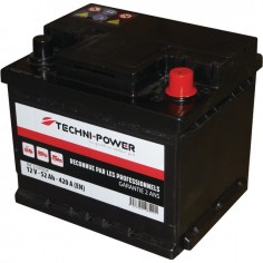 BATTERIE 12V 52AH 420A + A DROITE TECHNI-POWER