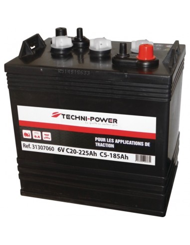 BATTERIE 6V 225AH DECHARGE LENTE TRACTION TECHNI POWER