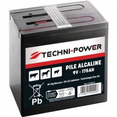 PILE DE CLOTURE ALCALINE 9V - 175AH ZINC-AIR TECHNI-POWER