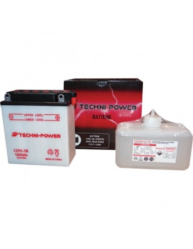 BATTERIE TYPE 12N5-3B + A DROITE AVEC PACK ACIDE