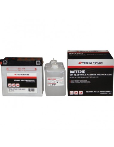 BATTERIE TYPE YB18L-A + A DROITE AVEC PACK ACIDE